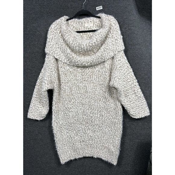 Umgee Sweaters - Umgee Chunky Knit Cowl Neck Sweater Size 2XL Beige Oversized Ribbed Pullover